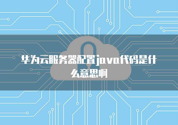 华为云服务器配置java代码是什么意思啊