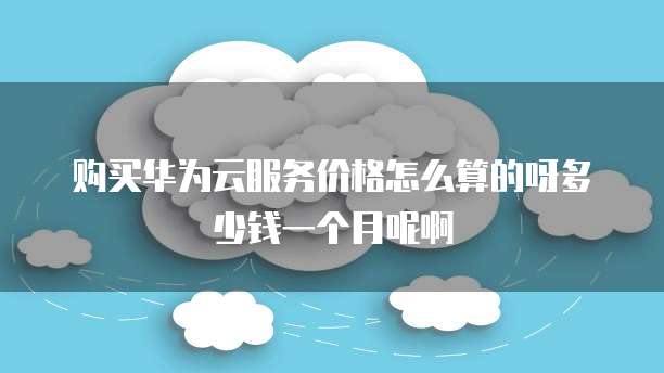 购买华为云服务价格怎么算的呀多少钱一个月呢啊