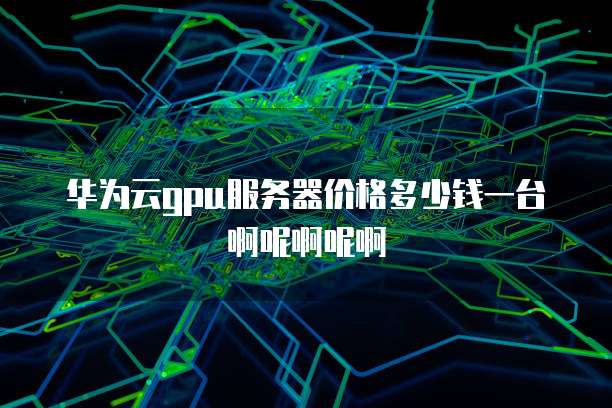 华为云gpu服务器价格多少钱一台啊呢啊呢啊