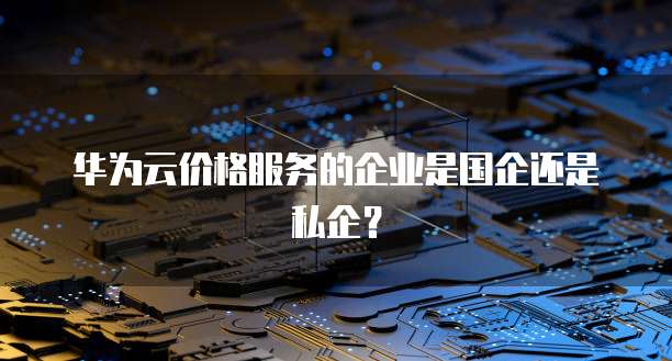 华为云价格服务的企业是国企还是私企?
