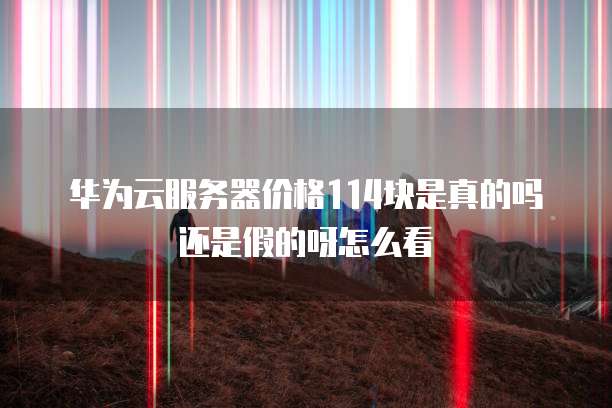 华为云服务器价格114块是真的吗还是假的呀怎么看