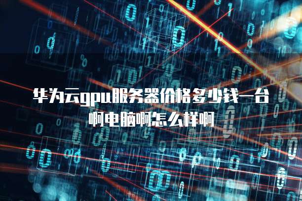 华为云gpu服务器价格多少钱一台啊电脑啊怎么样啊