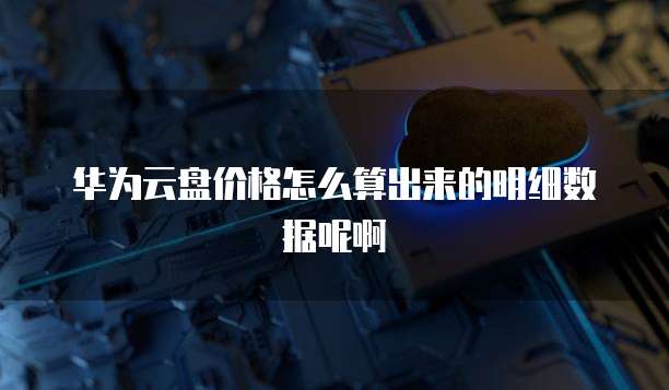 华为云盘价格怎么算出来的明细数据呢啊