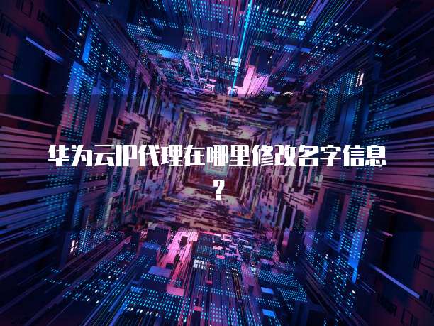 华为云IP代理在哪里修改名字信息?