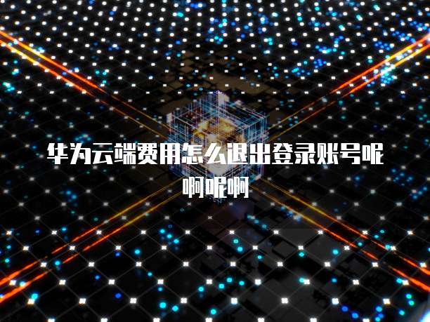 华为云端费用怎么退出登录账号呢啊呢啊