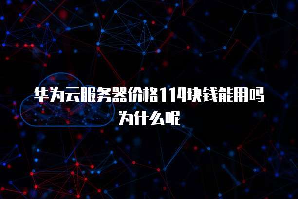 华为云服务器价格114块钱能用吗为什么呢