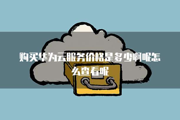 购买华为云服务价格是多少啊呢怎么查看呢