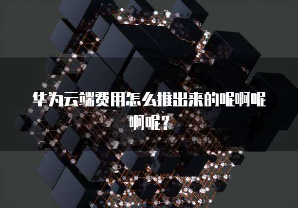 华为云端费用怎么推出来的呢啊呢啊呢?