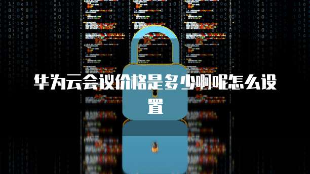 华为云会议价格是多少啊呢怎么设置