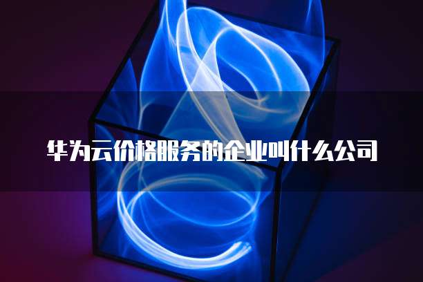 华为云价格服务的企业叫什么公司