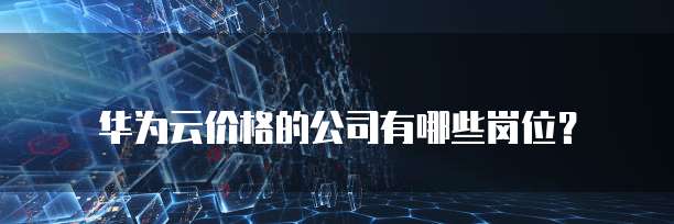 华为云价格的公司有哪些岗位?