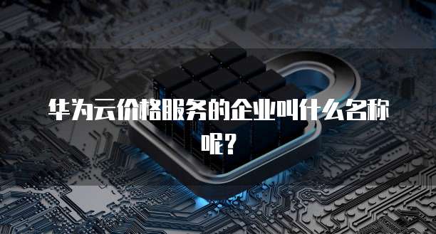 华为云价格服务的企业叫什么名称呢?