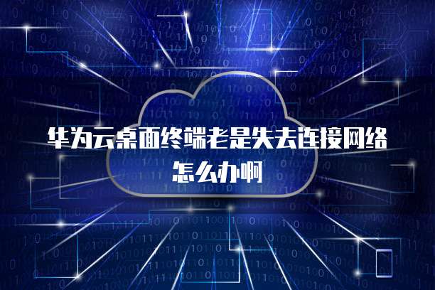 华为云桌面终端老是失去连接网络怎么办啊