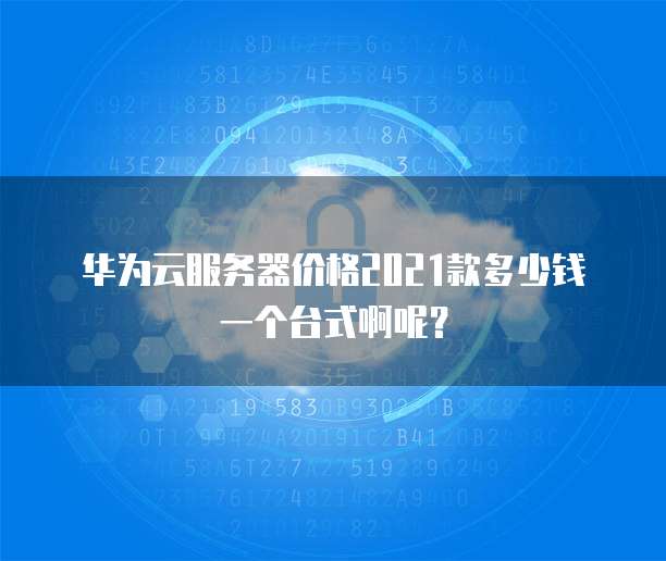 华为云服务器价格2021款多少钱一个台式啊呢?