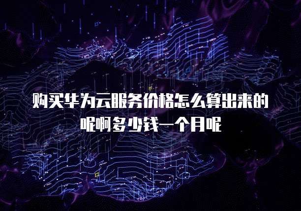 购买华为云服务价格怎么算出来的呢啊多少钱一个月呢