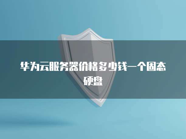 华为云服务器价格多少钱一个固态硬盘