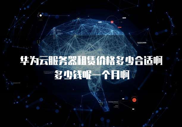 华为云服务器租赁价格多少合适啊多少钱呢一个月啊