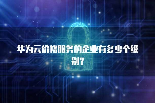华为云价格服务的企业有多少个级别?