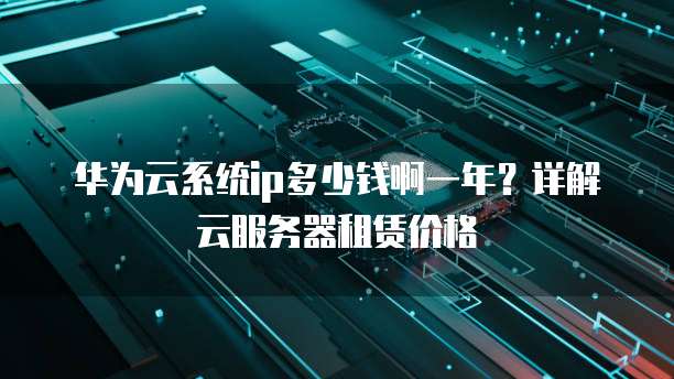 华为云系统ip多少钱啊一年?详解云服务器租赁价格
