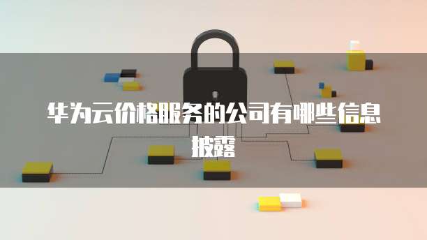 华为云价格服务的公司有哪些信息披露
