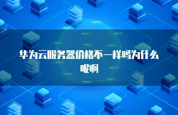 华为云服务器价格不一样吗为什么呢啊