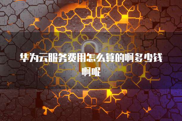 华为云服务费用怎么算的啊多少钱啊呢