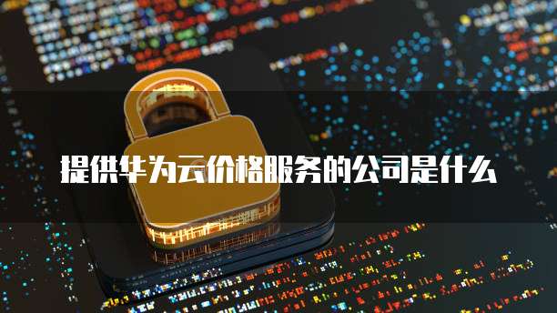 提供华为云价格服务的公司是什么