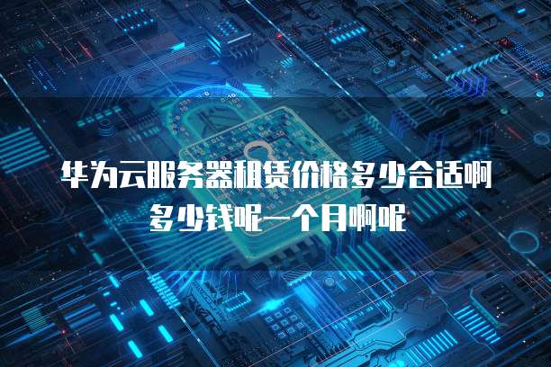 华为云服务器租赁价格多少合适啊多少钱呢一个月啊呢