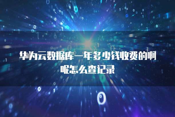 华为云数据库一年多少钱收费的啊呢怎么查记录