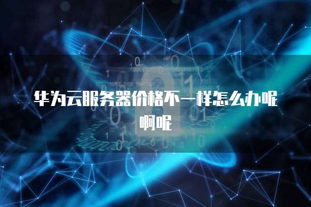 华为云服务器价格不一样怎么办呢啊呢