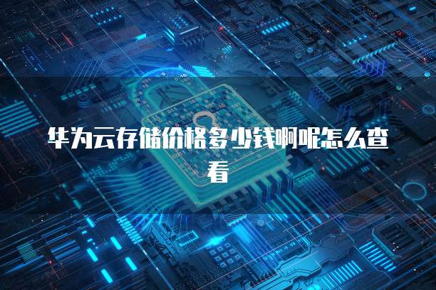 华为云存储价格多少钱啊呢怎么查看