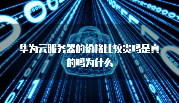 华为云服务器的价格比较贵吗是真的吗为什么