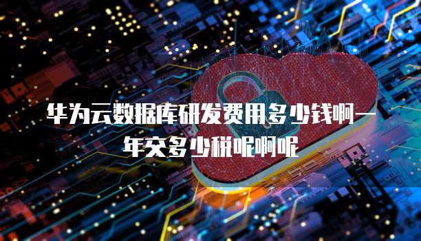 华为云数据库研发费用多少钱啊一年交多少税呢啊呢