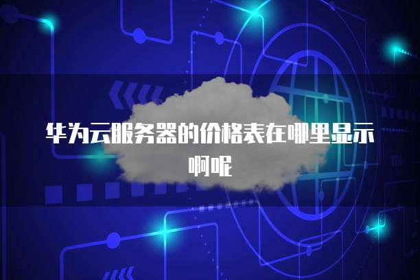 华为云服务器的价格表在哪里显示啊呢