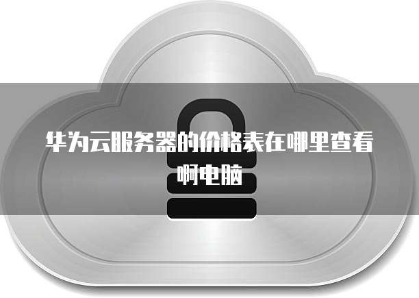 华为云服务器的价格表在哪里查看啊电脑