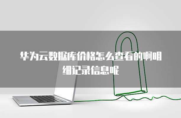 华为云数据库价格怎么查看的啊明细记录信息呢