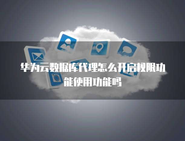 华为云数据库代理怎么开启权限功能使用功能吗