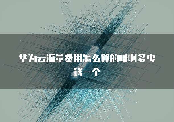 华为云流量费用怎么算的呀啊多少钱一个