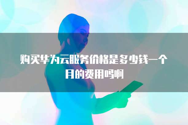 购买华为云服务价格是多少钱一个月的费用吗啊