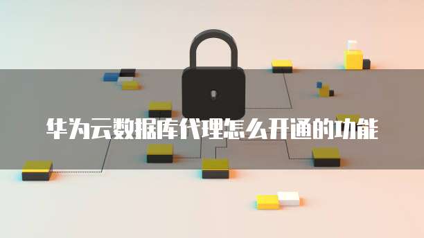 华为云数据库代理怎么开通的功能