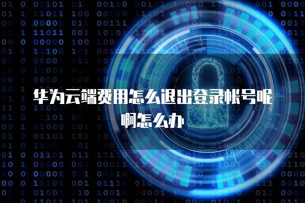 华为云端费用怎么退出登录帐号呢啊怎么办