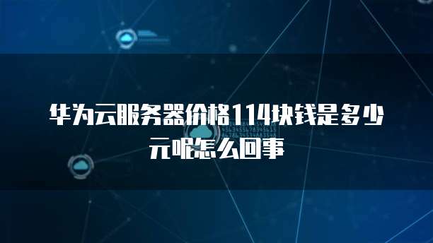 华为云服务器价格114块钱是多少元呢怎么回事