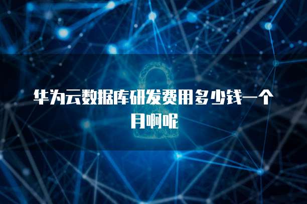 华为云数据库研发费用多少钱一个月啊呢