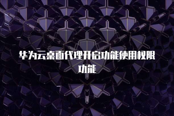 华为云桌面代理开启功能使用权限功能