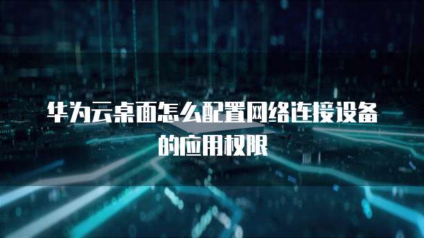 华为云桌面怎么配置网络连接设备的应用权限