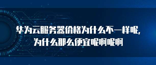 华为云服务器价格为什么不一样呢,为什么那么便宜呢啊呢啊