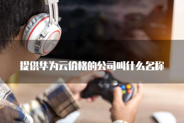 提供华为云价格的公司叫什么名称