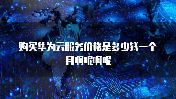 购买华为云服务价格是多少钱一个月啊呢啊呢