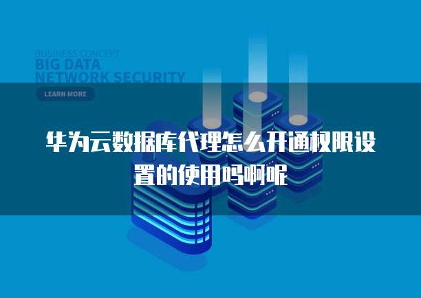 华为云数据库代理怎么开通权限设置的使用吗啊呢