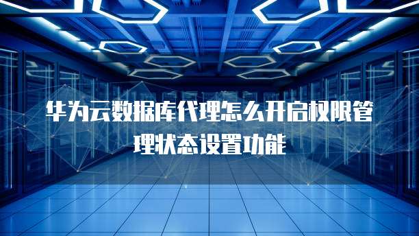 华为云数据库代理怎么开启权限管理状态设置功能